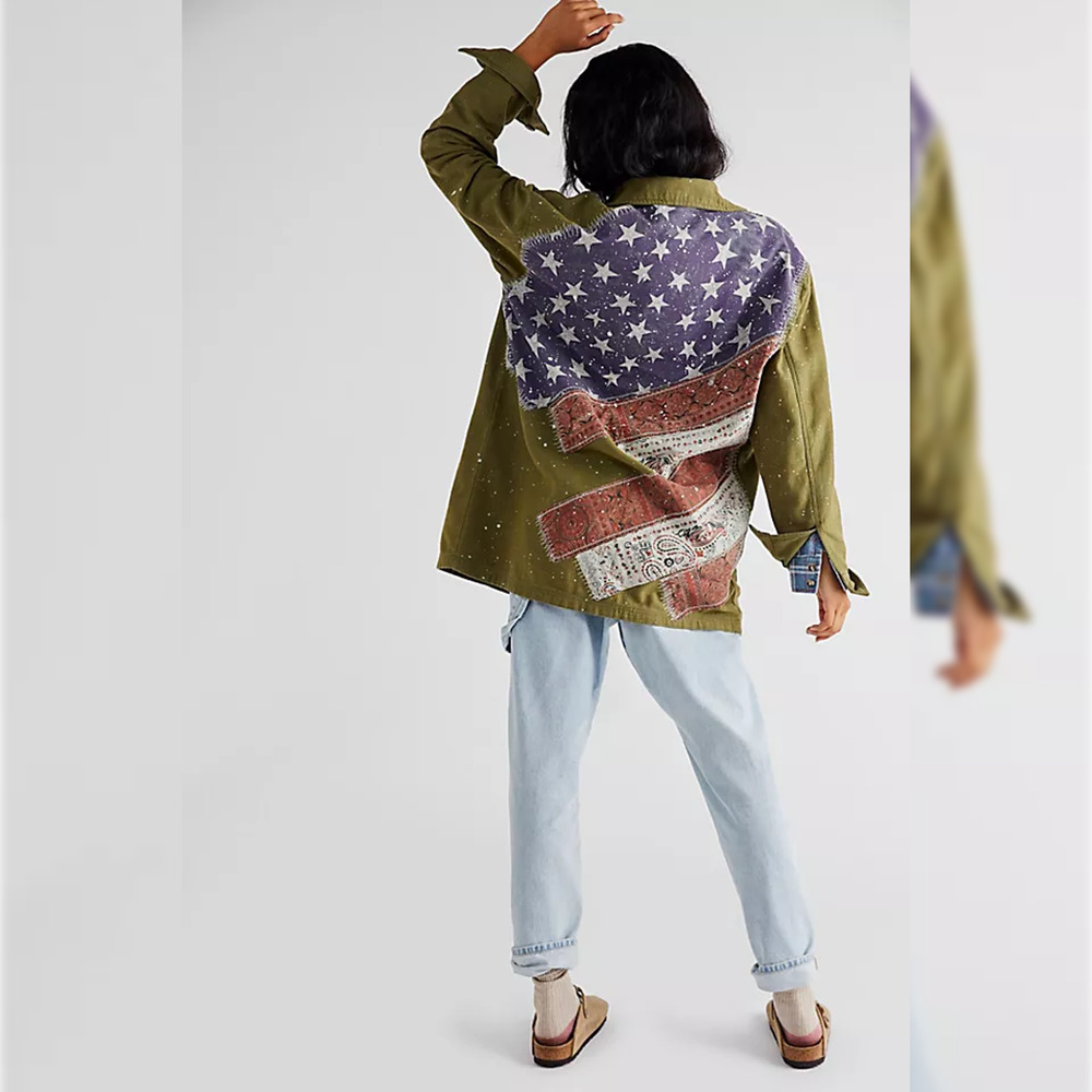 We The Free - Free People Spruce Military Shirt Jacket - Moss - Size XS - Picture 2 of 12
